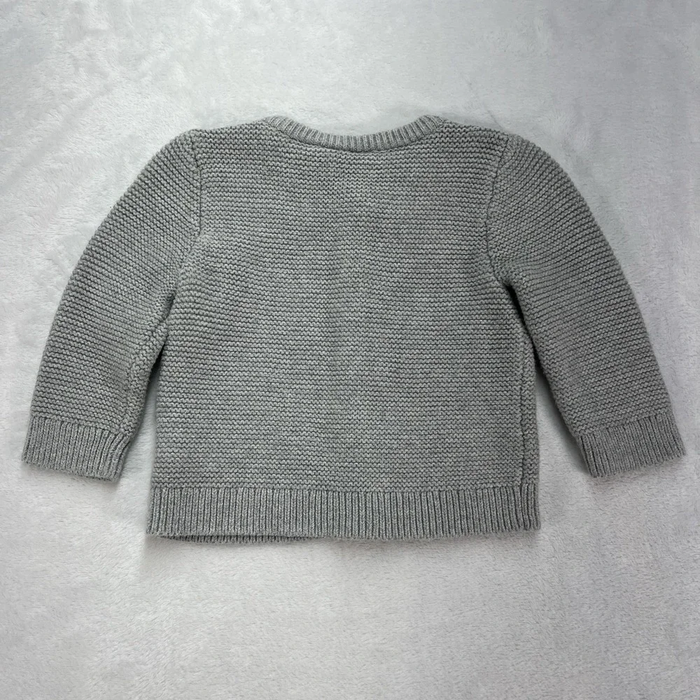 Baby Gap First Favorites Knit‎ Cardigan Sweater Baby Girl 6-12m Gray Cotton Fall